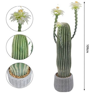 Artificial Cactus in Pot, Large Succulent Plant for Home, Garden & Office Decor