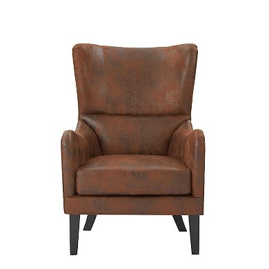 Adalyn High-Back Studded Accent Chair (Set of 2) in Brown by Christopher Knight Home