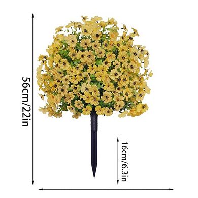 2-Pack Artificial Bushes with Ground Spike, UV Resistant for Outdoor & Indoor Decor