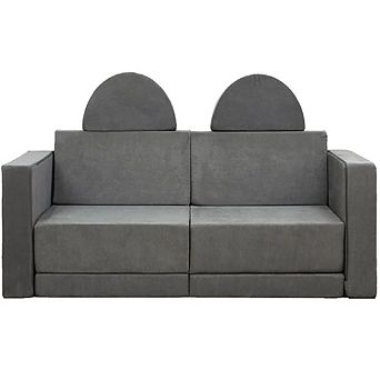 Machine-Washable Kids Play Couch, 8 pc Modular Sofa for Toddlers, Convertible Foam Playset