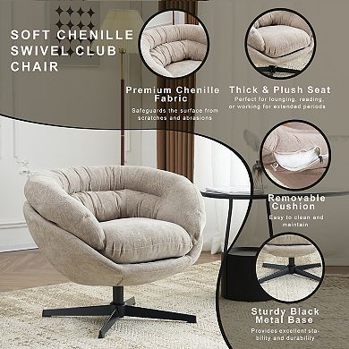 Modern Chenille 360° Swivel Office Chair by Christopher Knight Home