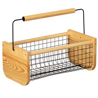 Vintage Harvest Basket, Straight Handle