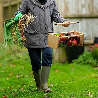 Vintage Harvest Basket, Straight Handle