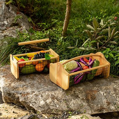 Vintage Harvest Basket, Straight Handle