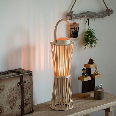 Vintage Decorative Candle Holder with Handle Handcrafted Lantern Accent, Medium