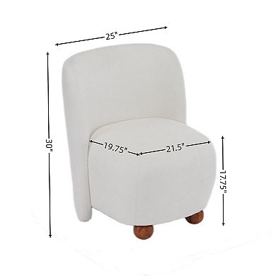 Compact Armless Accent Chair with Pine Wood Legs by Christopher Knight Home