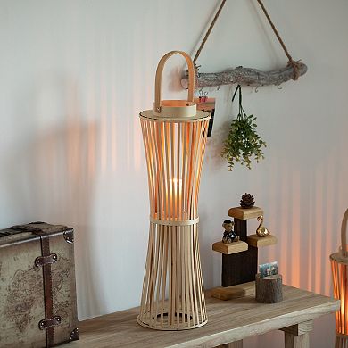 Vintage Decorative Candle Holder with Handle Handcrafted Lantern Accent, Large