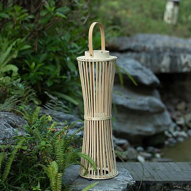 Vintage Decorative Candle Holder with Handle Handcrafted Lantern Accent, Large