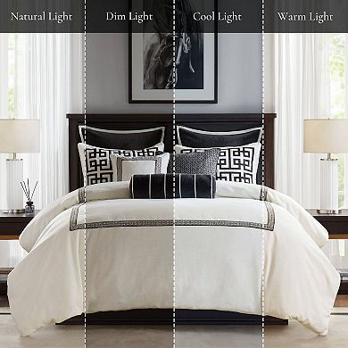 Madison Park Signature Javis Embroidery Oversized Duvet Style Comforter Set