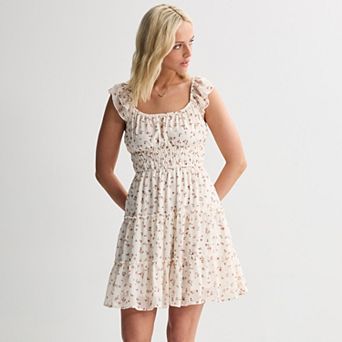 Juniors' Mary & Mo Flutter Strap Dress