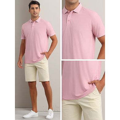 2 Packs Men's Polo Short Sleeve Lightweight Regular Fit Casual or Business Solid Golf Shirt