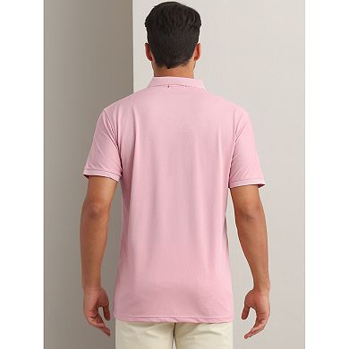 2 Packs Men's Polo Short Sleeve Lightweight Regular Fit Casual or Business Solid Golf Shirt