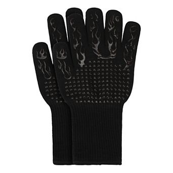 Silicone Oven Mitts, Heat-Resistant Cooking Gloves, Flexible Gripping Kitchen Mitts 2 pc 12.6x5 inch