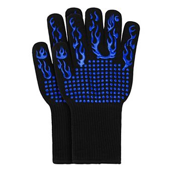 Silicone Oven Mitts, Heat-Resistant Cooking Gloves, Flexible Gripping Kitchen Mitts 2 pc 12.6x5 inch