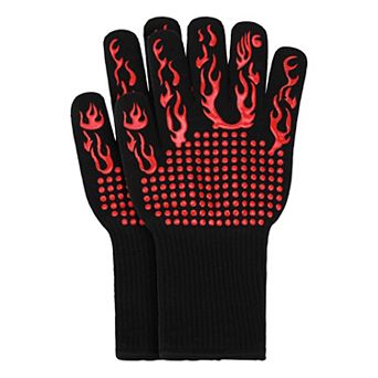 Silicone Oven Mitts, Heat-Resistant Cooking Gloves, Flexible Gripping Kitchen Mitts 2 pc 12.6x5 inch
