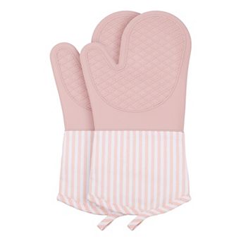 Soft Silicone Oven Mitts, Heat Resistant Cooking Gloves Gripping for Baking Set of 2, 13.4x7.3 inch
