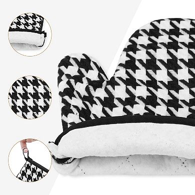 Oven Mitts and Pot Holders Sets 2Pcs, Heat Resistant Oven Mitts Set for Kitchen 10.6x7.1 inch