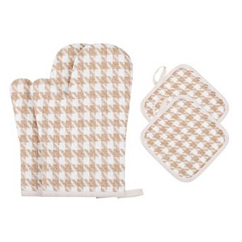 Oven Mitts and Pot Holders Sets 2Pcs, Heat Resistant Oven Mitts Set for Kitchen 10.6x7.1 inch