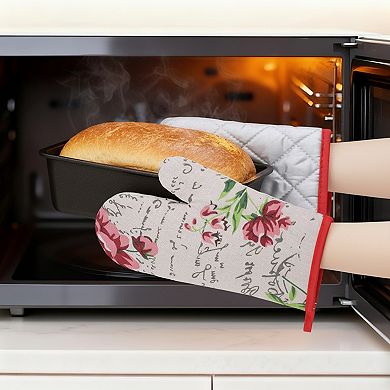 Oven Mitts and Pot Holders Sets 2Pcs, Heat Resistant Kitchen Oven Gloves and Pot Holders 10x6.5 inch