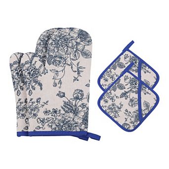 Oven Mitts and Pot Holders Sets 2Pcs, Heat Resistant Kitchen Oven Gloves and Pot Holders 10x6.5 inch