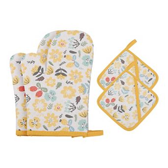 Oven Mitts and Pot Holders Sets 2Pcs, Heat Resistant Kitchen Oven Gloves and Pot Holders 10x6.5 inch