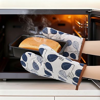 Oven Mitts and Pot Holders Sets 4Pcs, Kitchen Heat Resistant Oven Mitt and Pot Holder 10.6x6.7 inch