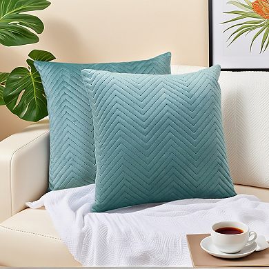 Pack of 2 Striped Decorative Throw Pillow Covers Decor Modern Soft Cushion Case for Sofa 18x18 Inch