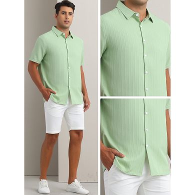 2 Packs Men's Shirts Short Sleeve Button Down Beach Camp Collar Shirts