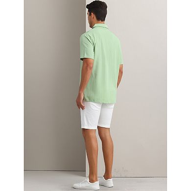 2 Packs Men's Shirts Short Sleeve Button Down Beach Camp Collar Shirts