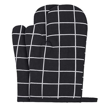 Soft Oven Mitts, Heat-Resistant Cooking Gloves, Thick Cotton Lining Set of 2, 10.6x6.7 inch