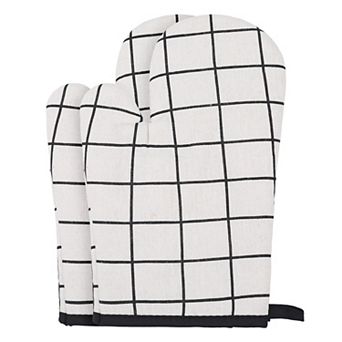 Soft Oven Mitts, Heat-Resistant Cooking Gloves, Thick Cotton Lining Set of 2, 10.6x6.7 inch