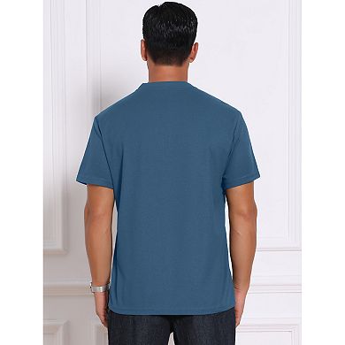 Men's Henley Shirt Breathable Short Sleeve Button Down T-Shirts