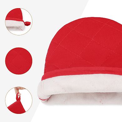 2Pcs Soft Cotton Oven Mitts, Heat Resistant Cooking Gloves, Gripping for Baking 7.9x5.7 inch