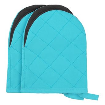 2 pc Soft Cotton Oven Mitts, Heat Resistant Cooking Gloves, Gripping for Baking 7.9x5.7 inch