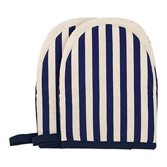 Soft Cotton Oven Mitts, Heat Resistant Cooking Gloves Set of 2, Flexible Gripping 7.1x5.5 inch