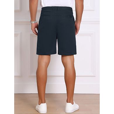 Men's Above Knee Short Pants with Pockets Mid Waisted Formal Shorts