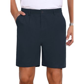 Men's Above Knee Short Pants with Pockets Mid Waisted Formal Shorts