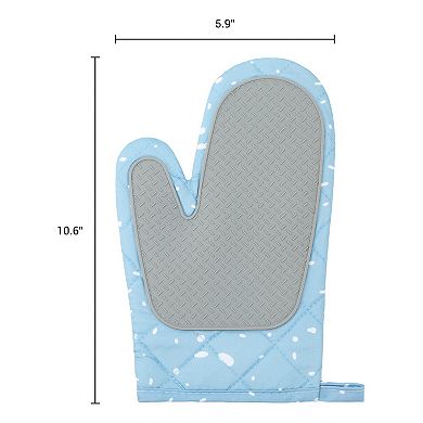 Soft Oven Mitts, Heat-Resistant Cooking Glove, Thick Cotton Lining, 2Pcs Kitchen Mitts 10.6x5.9 inch