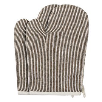 2 pc Soft Oven Mitts, Heat-Resistant Cooking Gloves, Thick Lining, Gripping for Baking 10.2x7.5 inch