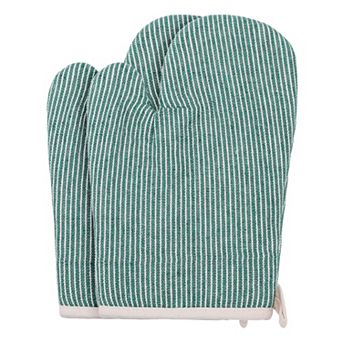 2 pc Soft Oven Mitts, Heat-Resistant Cooking Gloves, Thick Lining, Gripping for Baking 10.2x7.5 inch