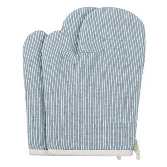 2 pc Soft Oven Mitts, Heat-Resistant Cooking Gloves, Thick Lining, Gripping for Baking 10.2x7.5 inch