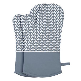 Silicone Oven Mitts, Heat Resistant Cooking Gloves, Flexible Gripping Set of 2, 12.8x7.5inch