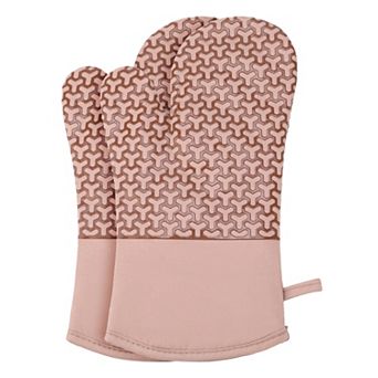 Silicone Oven Mitts, Heat Resistant Cooking Gloves, Flexible Gripping Set of 2, 12.8x7.5inch