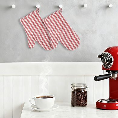 Soft Oven Mitts, Heat-Resistant Cooking Gloves, Thick Lining, Flexible Gripping 2Pcs 10.6x6.7 inch