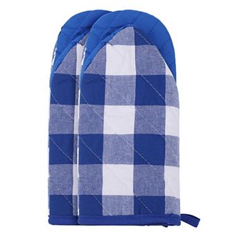 Set of 2 Soft Oven Mitts, Heat Resistant Cooking Gloves, Thick Lining Kitchen Mitts 11.4x5.9 inch