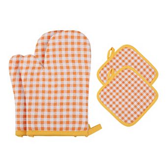 Oven Mitts and Pot Holders Sets 2Pcs, Heat Resistant Kitchen Oven Glove and Pot Holder 10.6x7.1 inch