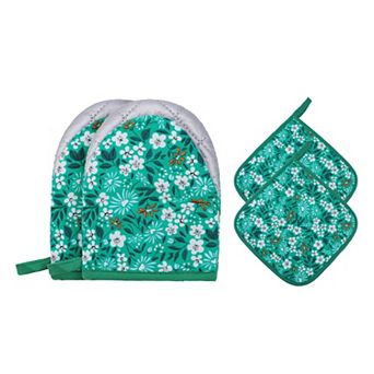 Oven Mitts and Pot Holders Sets of 4, Heat Resistant Kitchen Oven Glove and Pot Holder 7.1x5.5 inch