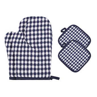 Oven Mitts and Pot Holders Set of 2, Kitchen Heat Resistant Oven Gloves and Pot Holders 9.8x6.7 inch