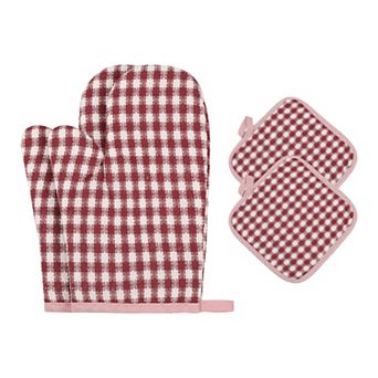 Oven Mitts and Pot Holders Set of 2, Kitchen Heat Resistant Oven Gloves and Pot Holders 9.8x6.7 inch