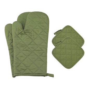 Oven Mitts and Pot Holders Sets of 6, Heat Resistant Kitchen Oven Glove and Pot Holder 13.8x4.7 inch